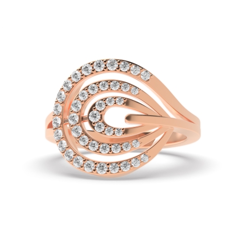 4 Prong Round Rose Gold Swirl Engagement Rings