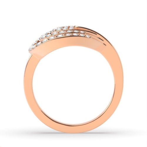 4 Prong Round Rose Gold Swirl Engagement Rings