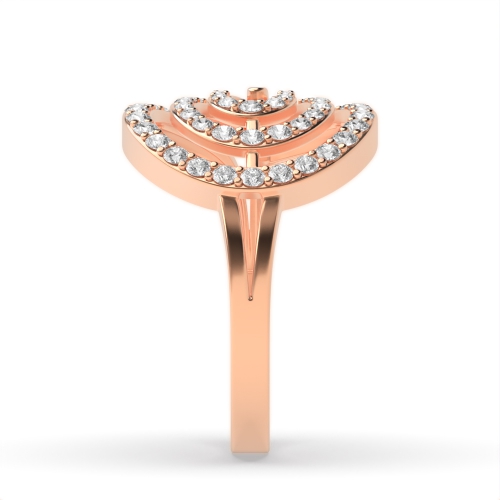 4 Prong Round Rose Gold Swirl Engagement Rings