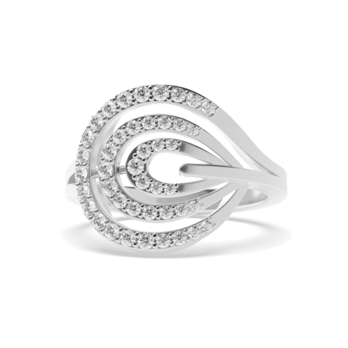 4 Prong Round Swirl Moissanite Engagement Rings