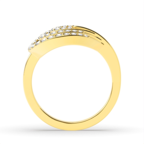 4 Prong Round Yellow Gold Cluster Diamond Ring