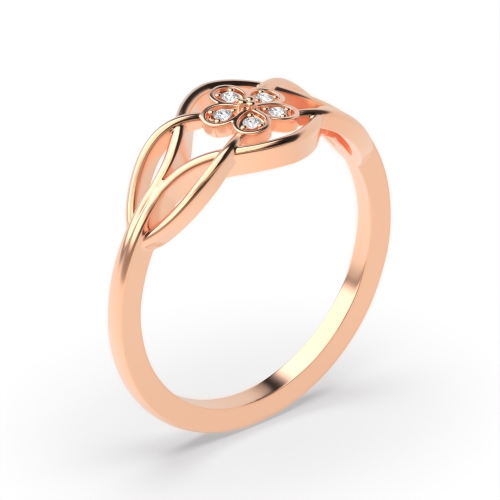 Pave Setting Round Rose Gold Twilight Engagement Rings