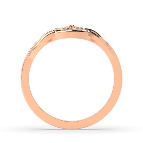 Pave Setting Round Rose Gold Twilight Engagement Rings