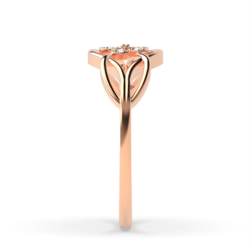 Pave Setting Round Rose Gold Twilight Engagement Rings
