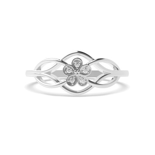 Pave Setting Round Twilight Moissanite Engagement Rings