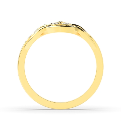 Pave Setting Round Yellow Gold Twilight Engagement Rings