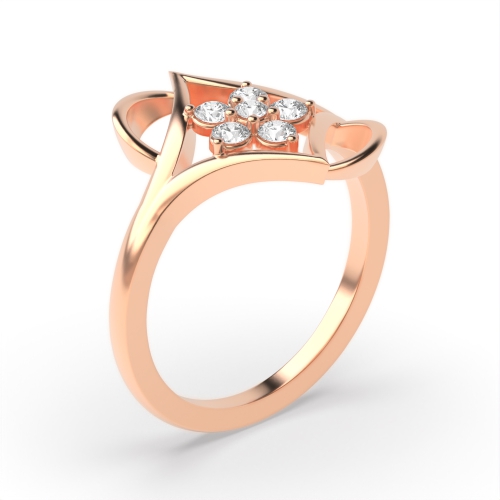 3 Prong Round Rose Gold Constellation Engagement Rings
