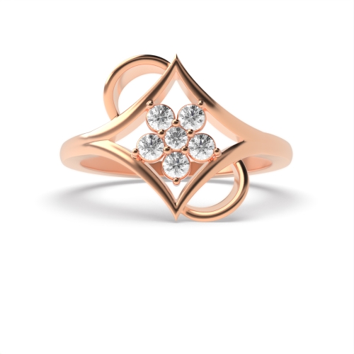 3 Prong Round Rose Gold Constellation Engagement Rings