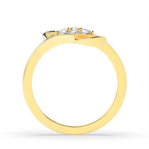 3 Prong Round Yellow Gold Constellation Engagement Rings