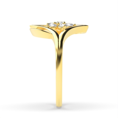 3 Prong Round Yellow Gold Constellation Engagement Rings