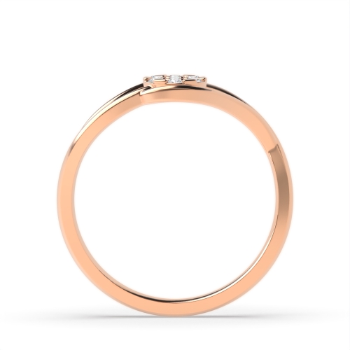 6 Prong Round Rose Gold Split shoulder Engagement Rings