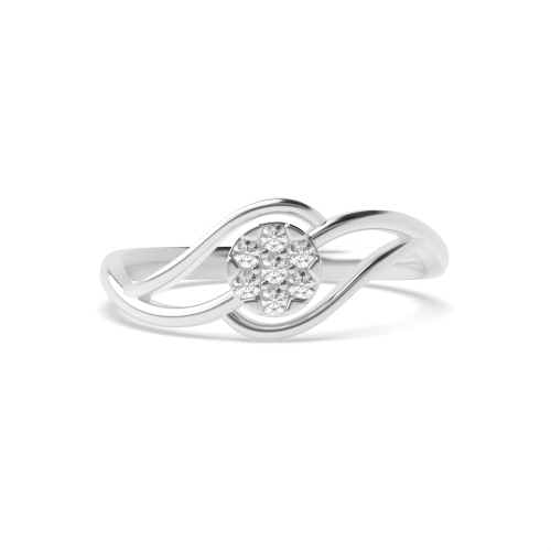 6 Prong Round Split shoulder Moissanite Engagement Rings
