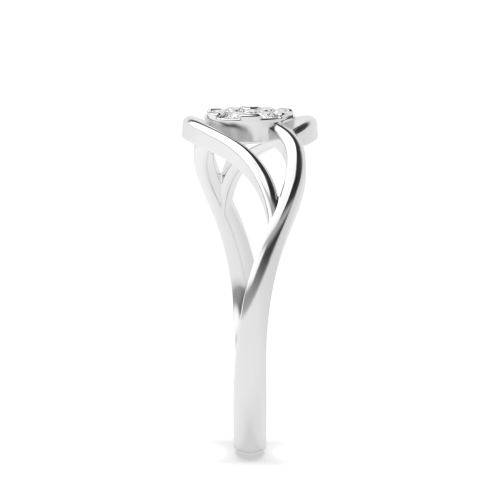 6 Prong Round Split shoulder Moissanite Engagement Rings