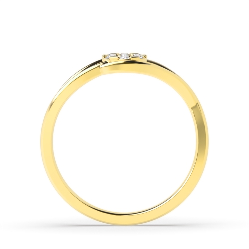 6 Prong Round Yellow Gold Split shoulder Engagement Rings