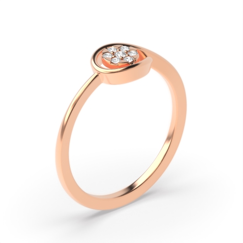6 Prong Round Rose Gold Leaf shaped Engagement Rings