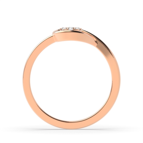 6 Prong Round Rose Gold Leaf shaped Engagement Rings