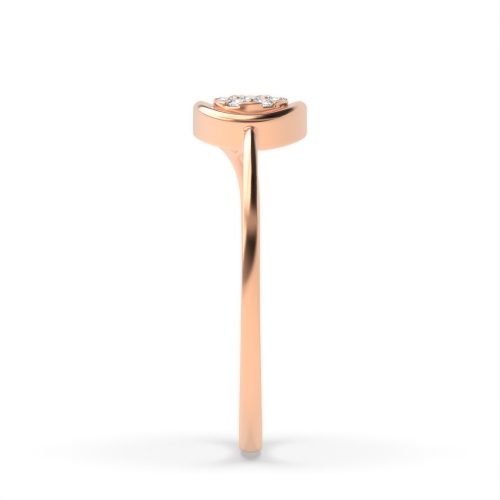 6 Prong Round Rose Gold Leaf shaped Engagement Rings