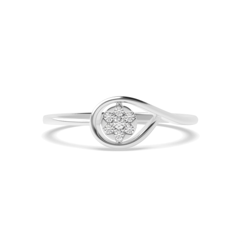 6 Prong Round Leaf shaped Moissanite Engagement Rings