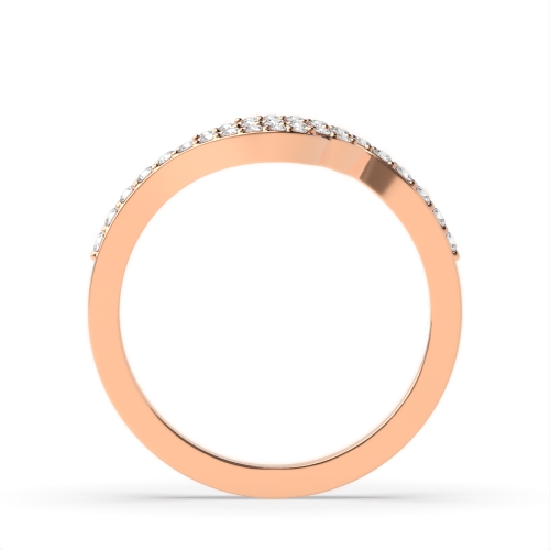4 Prong Round Rose Gold Wave twist Engagement Rings