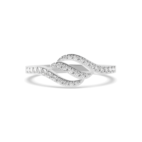 4 Prong Round Wave twist Moissanite Engagement Rings