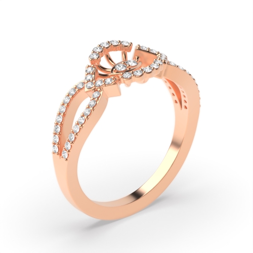 4 Prong Round Rose Gold Luminary Engagement Rings