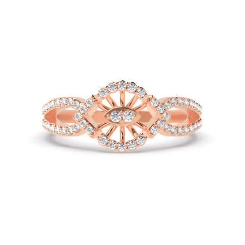 4 Prong Round Rose Gold Luminary Engagement Rings