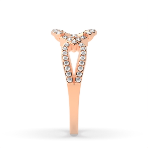 4 Prong Round Rose Gold Luminary Engagement Rings