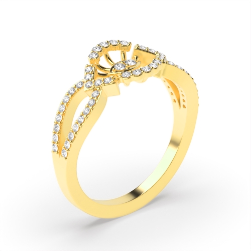 4 Prong Round Yellow Gold Luminary Engagement Rings