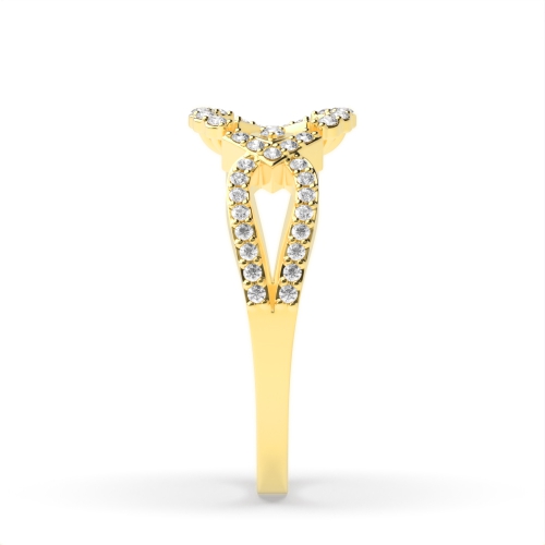 4 Prong Round Yellow Gold Luminary Engagement Rings
