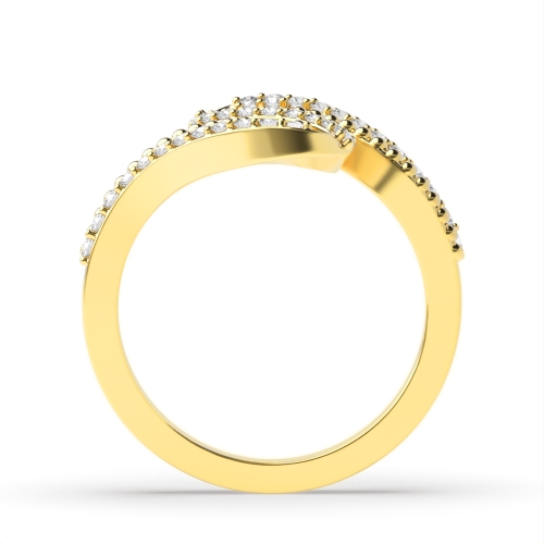4 Prong Round Yellow Gold Sinuous Engagement Rings