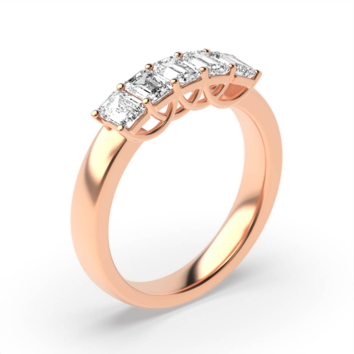 4 Prong Emerald Rose Gold Luminance Diamond Rings