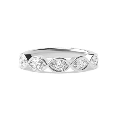 Bezel Setting Marquise Shape Five Diamond Ring