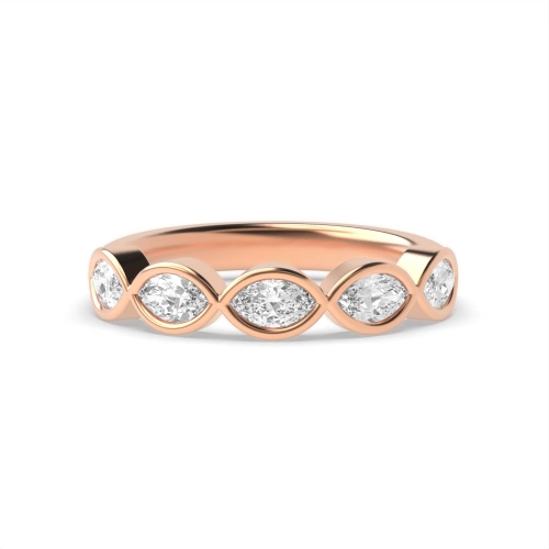 Bezel Setting Marquise Rose Gold Solstice Diamond Rings