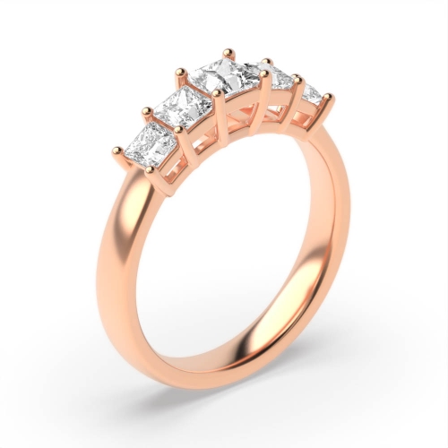 4 Prong Princess Rose Gold Starlight Diamond Rings