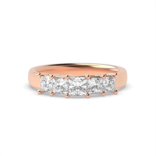 4 Prong Princess Rose Gold Starlight Diamond Rings