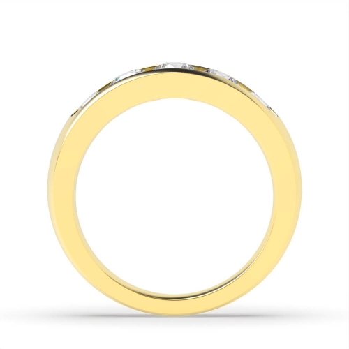 Channel Setting Round Yellow Gold Five Stone Diamond Ring