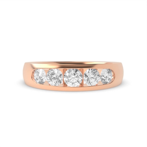 Channel Setting Round Rose Gold Luminary Diamond Rings