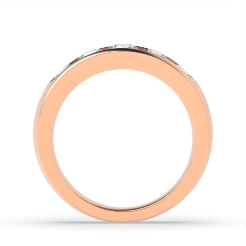 Channel Setting Round Rose Gold Luminary Diamond Rings
