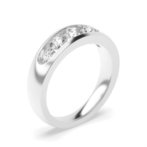 Channel Setting Round Luminary Five Stone Diamond Ring