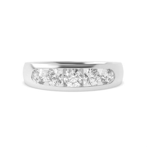 Channel Setting Round Luminary Five Stone Diamond Ring