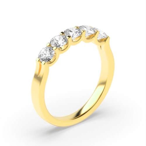 Purchase 5 Stone Round Diamond Half Eternity Ring - Abelini