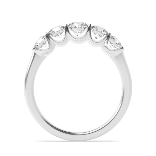 Channel Setting Round Elegant Moissanite Five Stone Diamond Ring