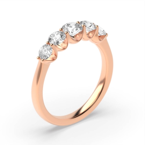 4 Prong Round Rose Gold Elegant Diamond Rings