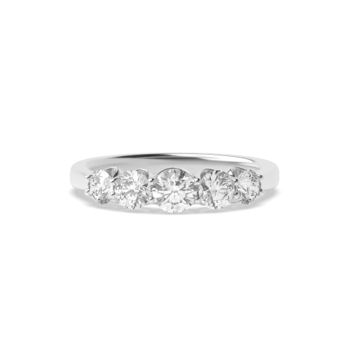 Channel Setting Round Elegant Five Stone Diamond Ring