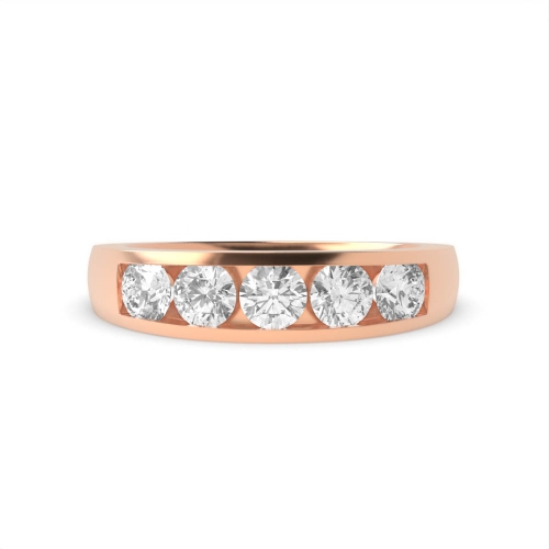 Channel Setting Round Rose Gold Infinity orbit Diamond Rings
