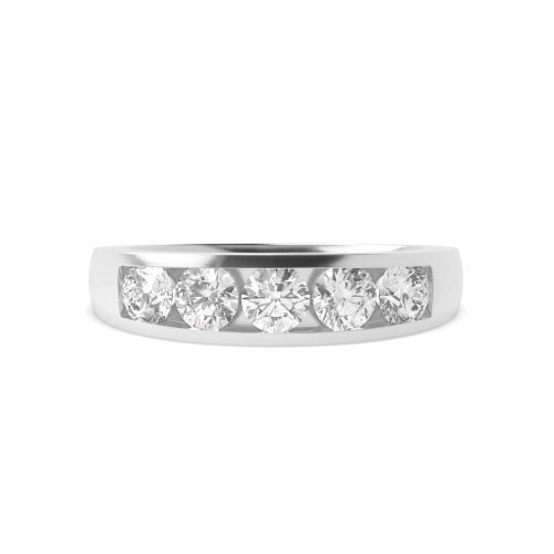 Channel Setting Round Infinity Orbit Five Stone Diamond Ring