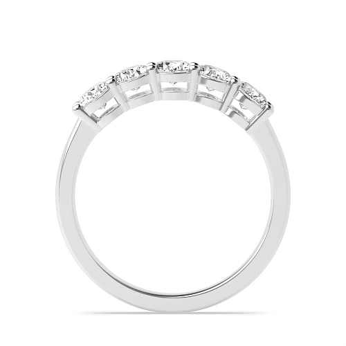 4 Prong Oval Twilight Designer Moissanite Five Stone Diamond Ring