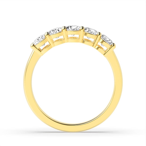 4 Prong Oval Yellow Gold Twilight Designer Five Stone Diamond Ring