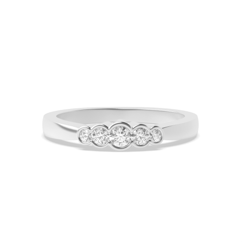 Channel Setting Round Heritage Band Five Stone Diamond Ring