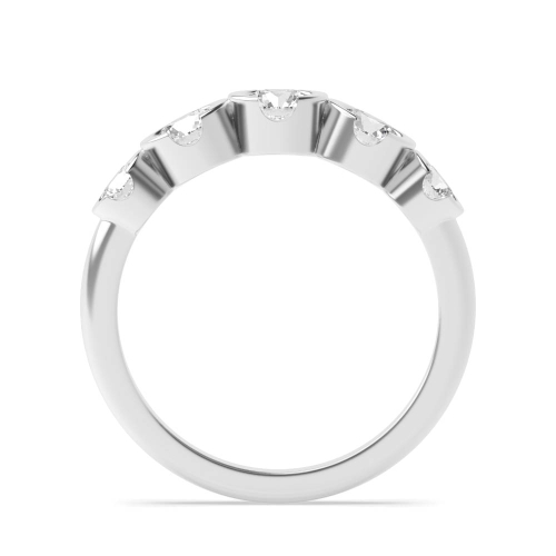 Channel Setting Round Heritage Band Moissanite Five Stone Diamond Ring